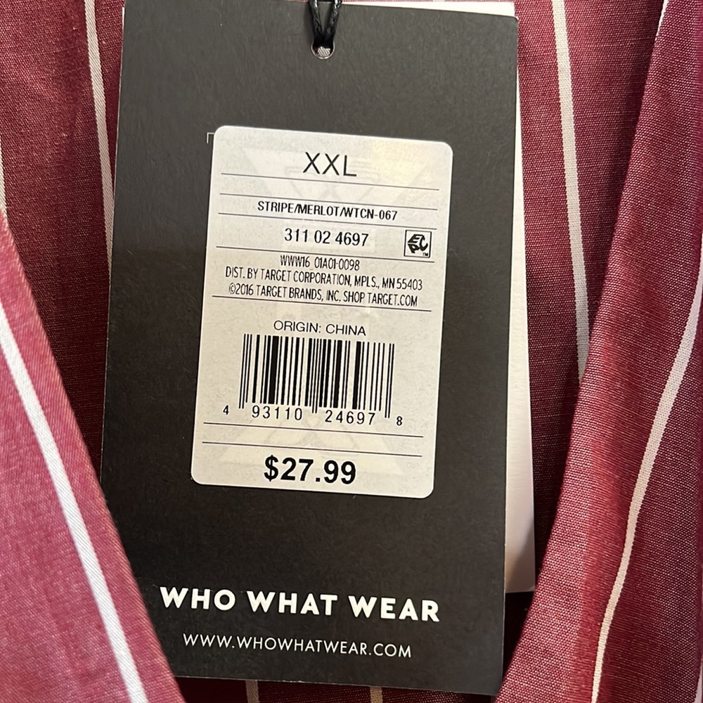Wrap Blouse WhoWhatWear Size XXL in wine red - Picture 2 of 5